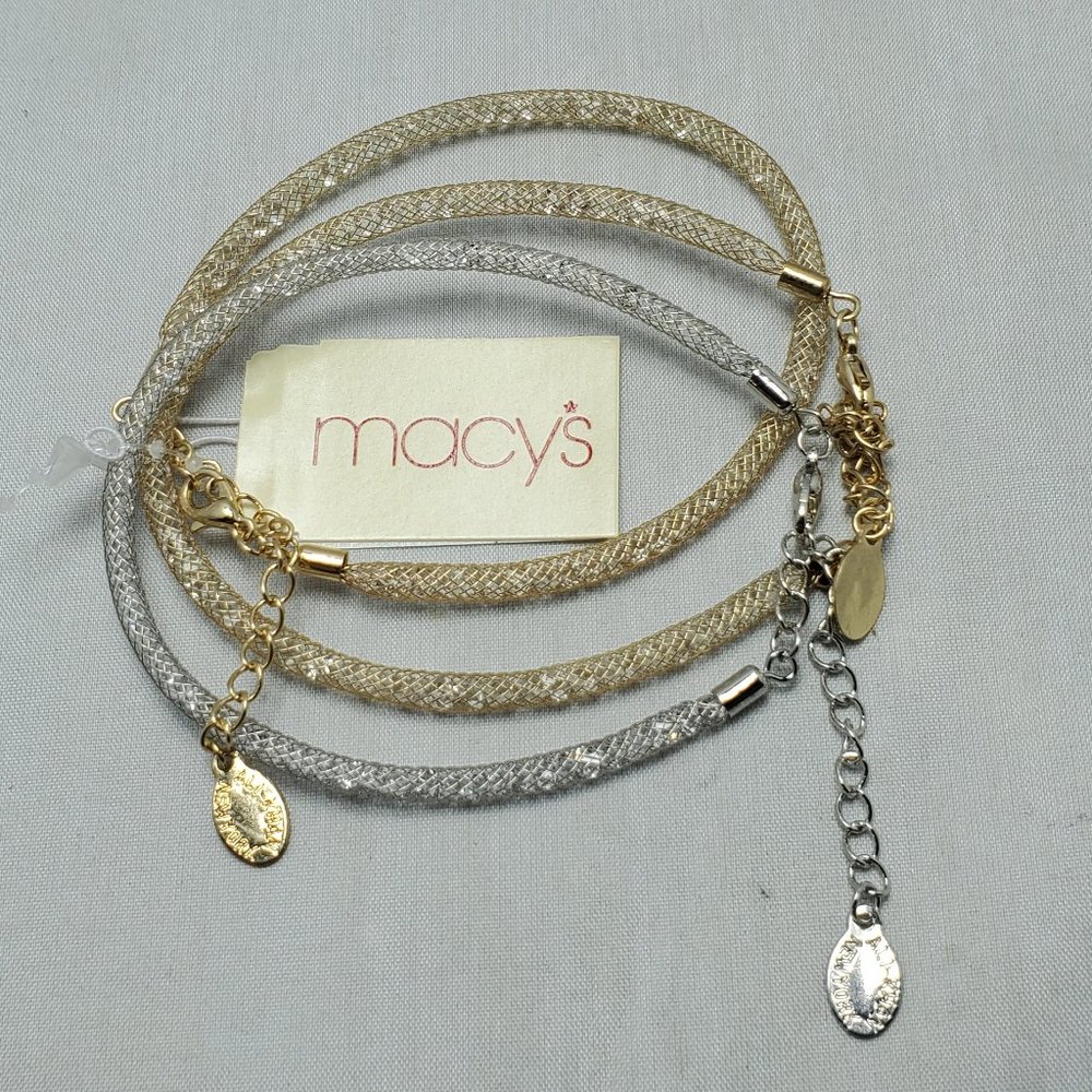 Macy's gold / silver coil 3pc bracelet set